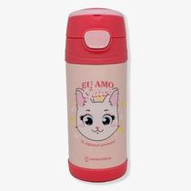 Garrafa Top Handle Infantil 350ml Com Adesivo Eu Amo Gatos 10073119 Garrafa Top Handle Infantil 350ml Com Adesivo Eu Amo Gatos 10073119