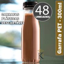 Garrafa Transparente cristal 48unid 300ml tampa com lacre galvanotek