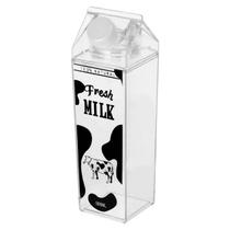 Garrafa transparente formato caixa de leite leiteira suco agua - Dark