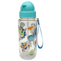 Garrafa Tritan Canudo Multibichos Azul Infantil Puket Garrafa Tritan Canudo Multibichos Azul Infantil Puket