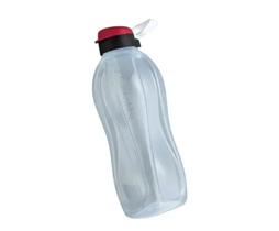 Garrafa Tupperware Eco Tupper Plus 2 litros Translúcida e Tampa Vermelha e Preta