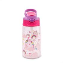 Garrafa Unicórnio Infantil Squeeze Plástico 500ml Clio Pets