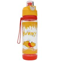 Garrafa Ursinho Pooh Com Trava Alça 600ml Oficial Disney - Clube Comix