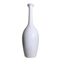 Garrafa Vaso Decorativa em Cerâmica Branca Brilho - Tamanho 35x11cm