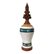 Garrafa vaso decorativo em cerâmica com brilho 500 Judite 38x14cm