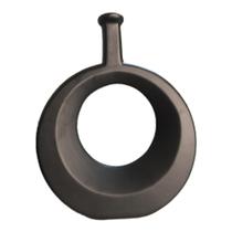 Garrafa Vaso Sextavado em Cerâmica Preto Fosco Tamanho 28x24cm