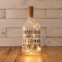 Garrafa Vidro Luminária Decoração Frases Com Rolha Led