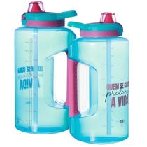 Garrafa Whey1,8lt Amiga High five Azul Zona Criativa