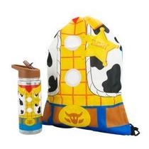 Garrafa woody toy story 450ml mochila tipo saco 30x43cm - disney