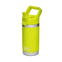 Garrafa YETI Rambler Jr. 350 ml para crianças com boné de palha Chartreuse Garrafa YETI Rambler Jr. 350 ml para crianças com boné de palha Chartreuse