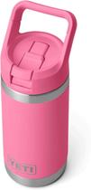 Garrafa YETI Rambler Jr. 350 ml para crianças com boné de palha Harbor Pink Garrafa YETI Rambler Jr. 350 ml para crianças com boné de palha Harbor Pink