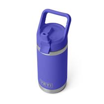 Garrafa YETI Rambler Jr. 350 ml para crianças com boné de palha ultramarino Garrafa YETI Rambler Jr. 350 ml para crianças com boné de palha ultramarino
