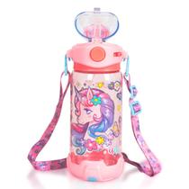 Garrafa YOYTOO Kids 650 ml, cordão de palha de unicórnio sem BPA Garrafa YOYTOO Kids 650 ml, cordão de palha de unicórnio sem BPA