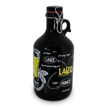 Garrafão Growler para Chopp ou Cerveja Cerâmico 2 Litros Preto Ceraflame