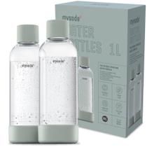 Garrafas carbonatadas Mysoda 1L, pacote com 2 unidades, compatíveis com MySoda Garrafas carbonatadas Mysoda 1L, pacote com 2 unidades, compatíveis com MySoda