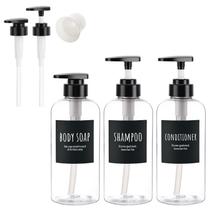 Garrafas de banho Segbeauty, 3 pacotes de 500 ml com 2 bombas extras