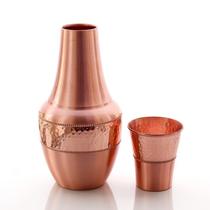 Garrafas de cabeceira 2activelife Frasco de cobre puro de 1,4 L com copo