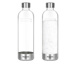 Garrafas de Carbonatação Philips, 1L Twin Pack Garrafas de Água com Gás PET Reutilizáveis Compatíveis com Philips Sparkling Water Maker, 2 Pack