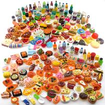 Garrafas de comida e bebida em miniatura, brinquedos, 100 unidades para casa de bonecas