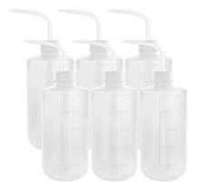 Garrafas de lavagem DEPEPE 500mL de plástico LDPE com boca estreita x6