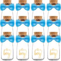 Garrafas de leite de vidro Ethisa Small 12 Pack It's a Boy com fitas