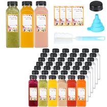 Garrafas de suco de plástico Dabacc 12 oz/350 ml (45 unidades) com tampas