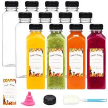 Garrafas de suco de plástico Moretoes 480 ml com tampas 128 unidades transparentes Garrafas de suco de plástico Moretoes 480 ml com tampas 128 unidades transparentes