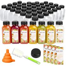 Garrafas de suco de plástico TOMNK 100 unidades de 240 mL com tampas e rótulo