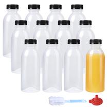 Garrafas de suco de plástico zmybcpack 350 ml (12 onças), pacote com 12 tampas Garrafas de suco de plástico zmybcpack 350 ml (12 onças), pacote com 12 tampas