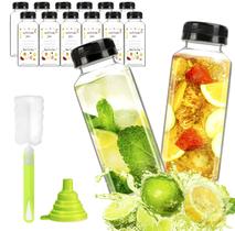 Garrafas de suco de plástico ztarraum 12 unidades 350mL com acessórios Garrafas de suco de plástico ztarraum 12 unidades 350mL com acessórios
