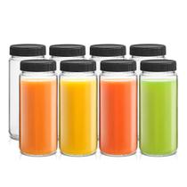 Garrafas de suco de vidro JoyJolt, conjunto de 8 480 ml com tampas e rótulos Garrafas de suco de vidro JoyJolt, conjunto de 8 480 ml com tampas e rótulos