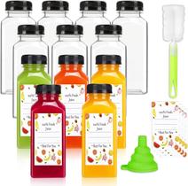 Garrafas de suco Leaflai, pacote com 12, 355 ml, à prova de vazamentos e reutilizáveis