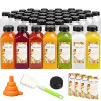 Garrafas de suco TOMNK 100 unidades de plástico de 350 ml com tampas reutilizáveis Garrafas de suco TOMNK 100 unidades de plástico de 350 ml com tampas reutilizáveis