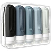 Garrafas de viagem CHEODIN 90 ml, pacote com 5, aprovadas pela TSA, com bolsa de higiene
