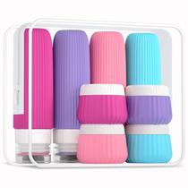 Garrafas de viagem Mrsdry, pacote com 8, bolsa transparente de 90 ml de silicone