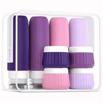 Garrafas de viagem Mrsdry, pacote com 8 onças e bolsa transparente, silicone, à prova de vazamentos Garrafas de viagem Mrsdry, pacote com 8 onças e bolsa transparente, silicone, à prova de vazamentos
