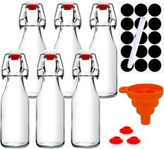 Garrafas de vidro Ahhute Swing Top 250mL, herméticas, pacote com 6 Garrafas de vidro Ahhute Swing Top 250mL, herméticas, pacote com 6