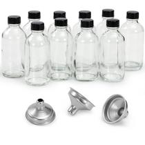 Garrafas de vidro AOZITA 120mL Boston Round com tampas, pacote com 10
