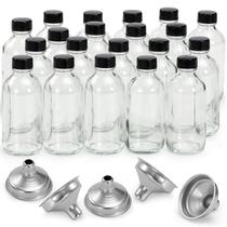 Garrafas de vidro AOZITA 120mL com tampas e funis, pacote com 20