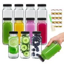 Garrafas de vidro AuroTrends 250 ml com tampas, pacote com 12 unidades para fazer sucos