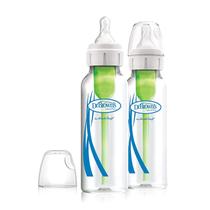 Garrafas de vidro estreitas para bebês, 226ml, 2-Pack, fluxo natural Dr. Brown/s Options+