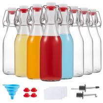 Garrafas de vidro keigocare, kit com 8 unidades, 240 ml, tampa swing top hermética Garrafas de vidro keigocare, kit com 8 unidades, 240 ml, tampa swing top hermética