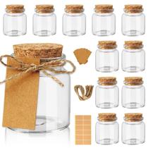Garrafas de vidro OurWarm Mini Jars de 50 ml com cortiça, pacote com 12 Garrafas de vidro OurWarm Mini Jars de 50 ml com cortiça, pacote com 12