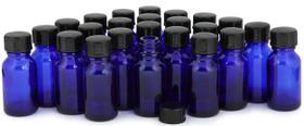 Garrafas de vidro Vivaplex Cobalt Blue 15 mL com tampas (pacote com 24) Garrafas de vidro Vivaplex Cobalt Blue 15 mL com tampas (pacote com 24)