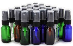 Garrafas de vidro Vivaplex de 15 mL (1/2 oz) de cores variadas com pulverizador Garrafas de vidro Vivaplex de 15 mL (1/2 oz) de cores variadas com pulverizador