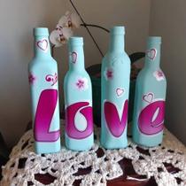 Garrafas personalizado LOVE tam G e M cores azul e rosa