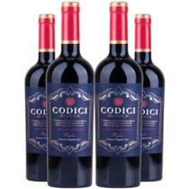 Garrafas Vinho Tinto Codici Negroamaro Puglia 750ml Kit 4 Garrafas Garrafas Vinho Tinto Codici Negroamaro Puglia 750ml Kit 4 Garrafas