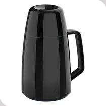 GarrafaTermica Preta Café Chá Lisa 500ML Soprano Com Alça e Tampa