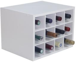 Garrafeiro Adega De Vinho Com 12 Nichos Mdf Branco 46x35x30