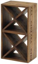 Garrafeiro Xis Duplo Rustic Brown Com Gravacao 43cm -38978 Garrafeiro Xis Duplo Rustic Brown Com Gravacao 43cm -38978